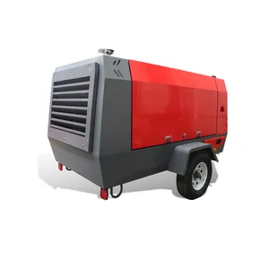 Compressor de ar portátil parafuso diesel resistente, 8 barras 350 cfm para sandblasting