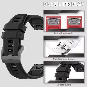 Bracelet de montre en silicone 22mm 26mm pour Garmin Fenix <span class=keywords><strong>6</strong></span> <span class=keywords><strong>PRO</strong></span> /<span class=keywords><strong>6</strong></span>/6X Straps Quick Release Fenix7/7X Fenix5 5XEPIX <span class=keywords><strong>Smart</strong></span> Watch - Product Image 2