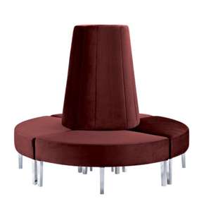 أريكة فندقية كبيرة مستديرة بظهر عالٍ وتصميم عصري مبطنة بقماش المخمل مع إطار خشبي وإسفنج، مناسبة للتأجير في الفعاليات وحفلات الزفاف - Product Image 2