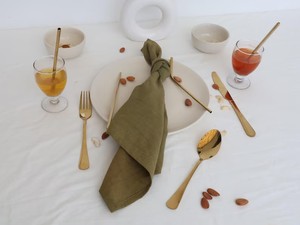 थोक लोकप्रिय उच्च गुणवत्ता 100% शुद्ध लिनन नैपकिन पत्थर प्राकृतिक रंग में धोए हुए चाय तौलिया - Product Image 3