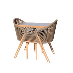 Conjunto <span class=keywords><strong>de</strong></span> Mesa <span class=keywords><strong>y</strong></span> <span class=keywords><strong>Sillas</strong></span> <span class=keywords><strong>de</strong></span> Bambú para Balcón, Estilo Simple, Informal, para Exteriores, Patio, Aire Libre, Creativo, Pequeño - Product Image 1