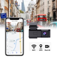 GPS 4K Coche DVR Black Box Coche WiFi Dash Cam 4K Amplio ángulo de visión Cámara GPS Black Box