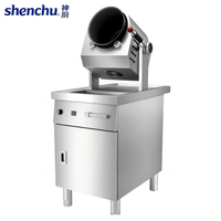 Friteuse à induction verticale en acier inoxydable, machine de cuisson intelligente commerciale à agitation automatique, puissance 5000W pour restaurant