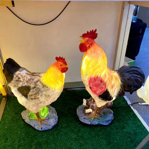 <b>Christmas</b> Fiberglass Chicken Motif Light with IP65 Waterproof <b>LED</b> Lighting for Outdoor Holiday <b>Decoration</b> - Product Image 1