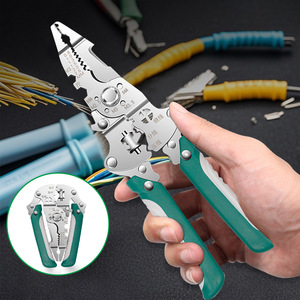 Nuevo pelacables plegable, herramienta multifuncional de mano para electricistas, para cortar, cablear, tirar y crimpar cables. - Product Image 2