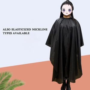 Capa De Salão Impermeável Com Logo Personalizado Profissional Para Corte De Cabelo Que Não Gruda Fios De Alta Qualidade Preta Para Barbeiro - Product Image 2