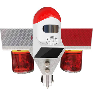 <b>Solar</b> Powered Led Signal <b>Light</b> Red Water Resistant Outdoor Garden Warning <b>Light</b> With Mono Si <b>Solar</b> Cell - Product Image 3