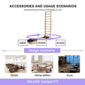 Macchina Pilates Reformer a Doppia Guida Scorrevole a Parete con Scala Scorrevole Bidirezionale, Trainer Core Bed, Accessori Pilates - Product Image 5