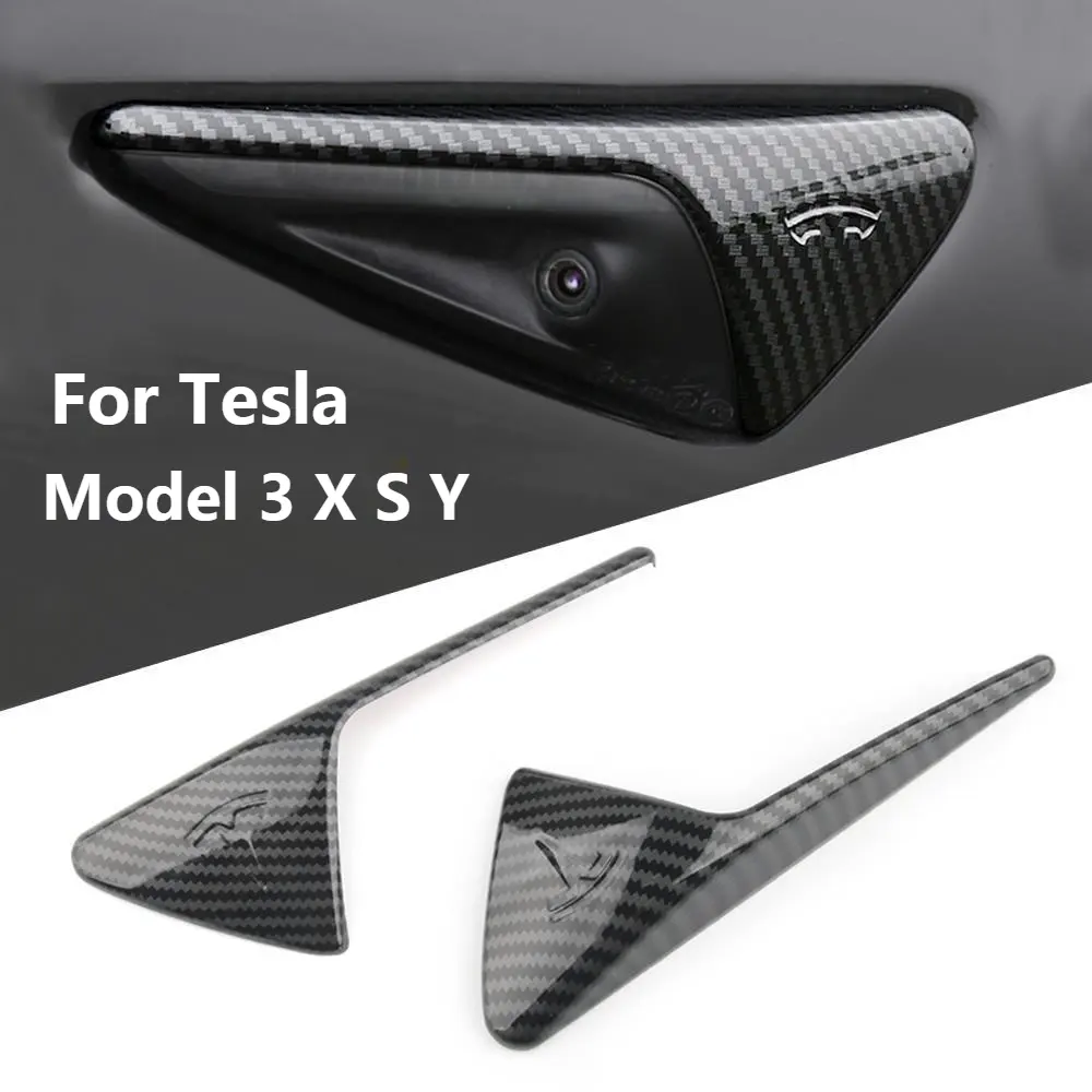 2 teile/satz Auto Modell 3 Seiten kamera Kohle faser ABS Schutz abdeckung Für Tesla 3 X S Y Modell Drei Auto Zubehör Neu