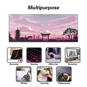 <span class=keywords><strong>Pink</strong></span> Sky Mouse Pad im japanischen Stil Große, verlängerte Schreibtisch matte mit rutsch fester Gummi basis im Tempel-und Torii-Design - Product Image 2