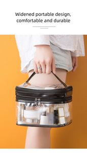 Sac de rangement transparent en PVC écologique pour toilettes, personnalisable avec logo, sac de maquillage durable pour femme, motif lettres, en plastique, pour voyage quotidien, vente en gros - Product Image 6