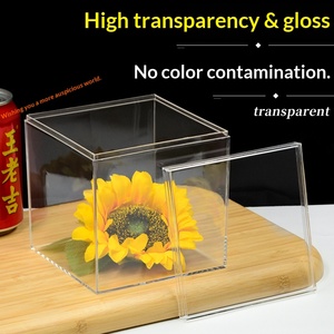 Caja de Regalo Transparente Cuadrada de PS de Grado Alimenticio, Caja de Embalaje para Tiramisú, Caja de Exhibición a Prueba de Polvo, Caja Vacía - Product Image 1
