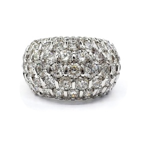 Chine Whosale Fine Jewelry Mariée Design 18k Solide Or Blanc Véritable Diamant Bijoux Grande Bague De Mariage D'éternité Pour Les Femmes - Product Image 1