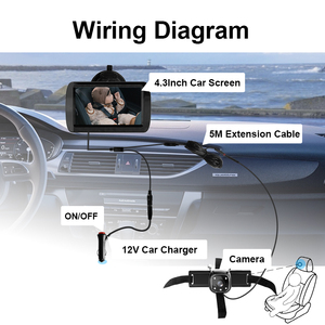 Baby -4.3 Inch High Definition Foldable Screen With Night Vision & <b>Alarm</b> Function Monitor for Kids YB-407CA Car Baby - Product Image 2