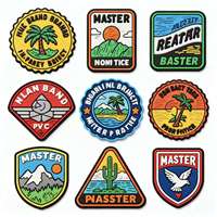 Badges en caoutchouc gaufré personnalisés en gros, patchs 3D en PVC souple avec lettres anglaises et motifs floraux, à fixation auto-agrippante pour vêtements/jeans
