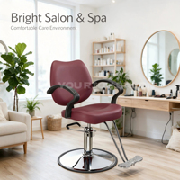 Chaise de salon ergonomique inclinable, réglable en hauteur, avec repose-pieds, pour coiffeur, styliste, barbier, siège en éponge haute densité