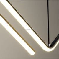 Suspension linéaire LED moderne en métal noir, design géométrique minimaliste, pour table à manger, îlot de cuisine et restaurant
