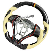 Volant de voiture en cuir à trois branches en fibre de carbone pour Nissan Teana, Duke, X-Trail – Modèle modifié