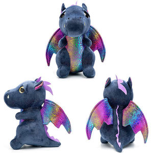 Pabrik grosir 25cm Anime lucu Naga & dinosaurus terbang boneka mewah dengan sayap PP kapas mengisi Super lembut mewah - Product Image 3