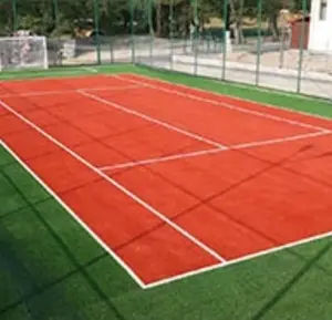 2020 hilo fibrilado césped PE rizado para deportes béisbol baloncesto tenis, balonvolea alfombra de tierra