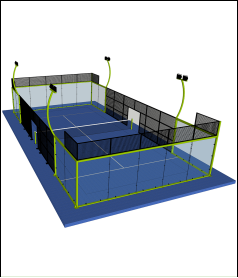<span class=keywords><strong>Campo</strong></span> Sportivo Prefabbricato Professionale per Padel Tennis e <span class=keywords><strong>Basket</strong></span>, Marca QIZHI, in PVC Tarpaulin con Clip Speciali - Product Image 3
