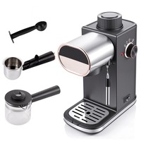 Machine à café domestique 800W avec mousseur à lait vapeur et interrupteur rotatif, idéale pour la maison et le bureau, pour Latte Art et Cappuccino