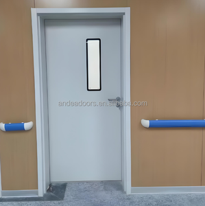 Guangzhou dış çelik menteşeli kapı güvenliği, fabrika ve hastane için toz kaplanmış <span class=keywords><strong>Metal</strong></span> gömme kapılar - Product Image 1