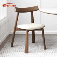 Chaise rétro en bois massif avec coussin confortable, style européen, pour salle à manger, mariage, restaurant, café, usage domestique