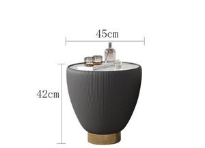 Table basse scandinave moderne de luxe léger en forme de bol, en pierre, avec rangement durable et caractéristiques écologiques - Product Image 6