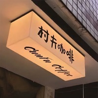 Enseigne en acier inoxydable avec lettres en relief 3D illuminées, logo publicitaire LED, boîte à lumière LED en acrylique