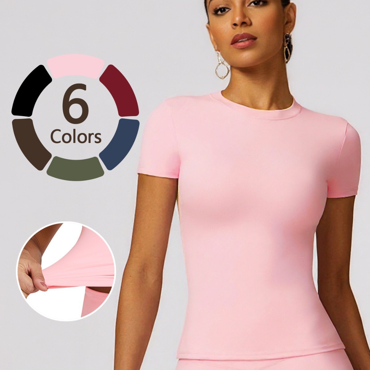 2025 Quick-Drying Women's Short-Sleeved Fitness Top Blouse Breathable Explosive Suit T-Shirt for Outdoor Running & Yoga