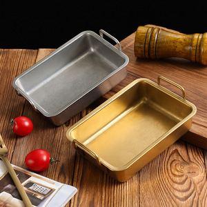 304 Stainless Steel <b>Snack</b> <b>Tray</b> With Handles For Fried Chicken Candy Dessert Dried Fruit Metal Serving Dish - Product Image 3