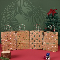 Sac fourre-tout cadeau de Noël en cuir véritable, nouveau, en stock, personnalisable, dégradable, couleur or disponible, lot de 4 pièces