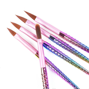Pinceau à ongles en acrylique avec manche sirène, taille 2, pour poudre acrylique, sculpture, gravure, manucure en salon, outil de nail art - Product Image 1