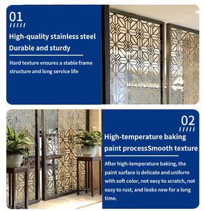 Biombo Moderno para Pasillo, <span class=keywords><strong>Separador</strong></span> de Acero Inoxidable Dorado, Divisor de Habitaciones, <span class=keywords><strong>Separador</strong></span> de Pared de Piso a Techo para Sala de Estar o Salón - Product Image 2