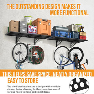 JH-Mech 설치가 쉬운 5X4Ft 헤비 듀티 차고 벽 선반 보관 랙 후크가있는 차고 용 금속 선반 - Product Image 3