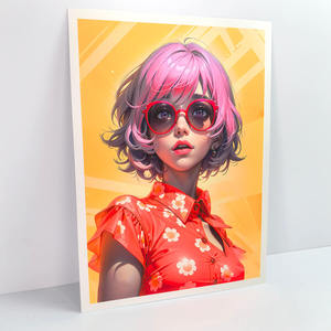 Impressões de Arte Personalizadas com Tinta Neon Azul/Vermelha, Pôster de Personagem de Anime Manga com Fluorescência que Brilha no Escuro com Luz UV - Product Image 2