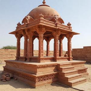 ศาลาทรงโดมแกะสลักด้วยมือจากหินทรายสีแดงประดับตกแต่งอย่างงดงาม สำหรับโครงการสถาปัตยกรรมสวนรีสอร์ทมรดก - Product Image 3