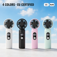 Ventilador de Mano con Batería, Ventilador Personal de Clase A para Automóvil y Autocaravana, Motor sin Escobillas, Bajo Nivel de Ruido, 4-6 Horas de Autonomía