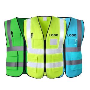 سترة سلامة عاكسة متعددة الوظائف جيب عالية الوضوح سترة سلامة المرور مع شعار سترة عاكسة - Product Image 1