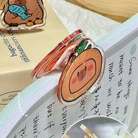 Logo personnalisé imprimé d'apparence animaux mignons dessin animé Anime papeterie papier pince à livre Badge pp pince acrylique