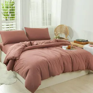 Modern fashion solid color macarons bed cover sheets bedding set duvet cover set bedding