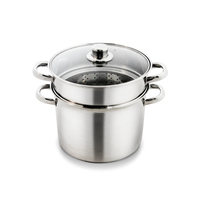 Edelstahl Kochgeschirr Set mit Glas deckel Lebensmittel Warm dampfer Kochtöpfe Pfannen und Druck auflauf