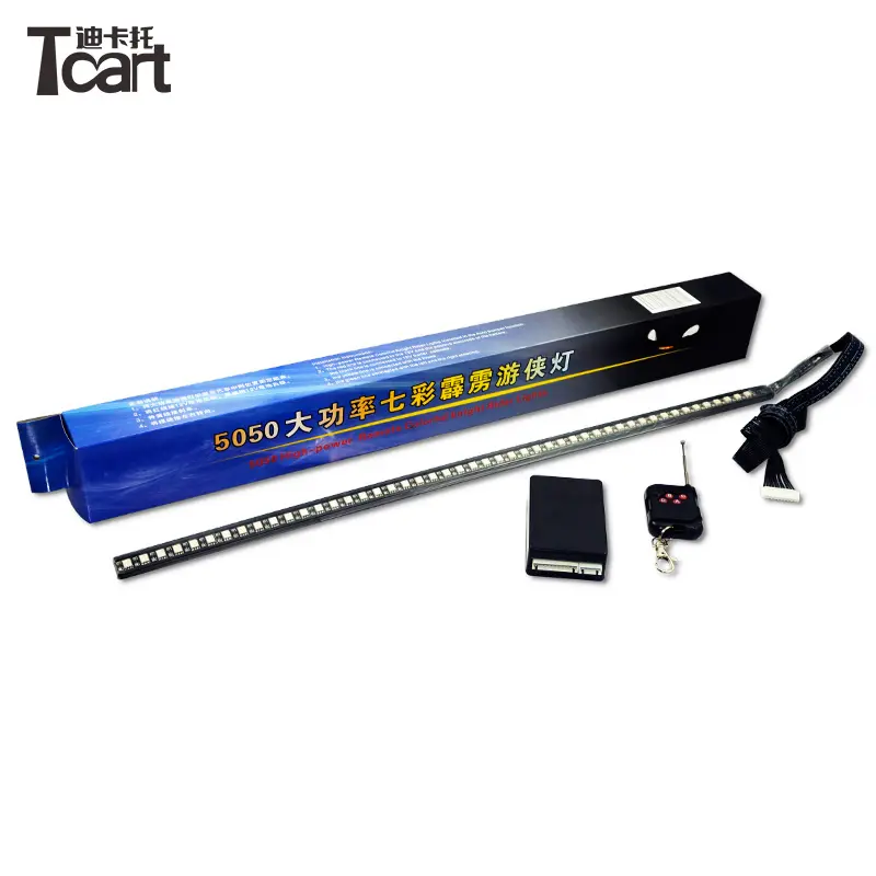 Tcart – bande d'éclairage décoratif pour grille avant de voiture, étanche, 56cm, 48 led, 5050, lampes de cavalier, tube de lumière d'avertissement de voiture