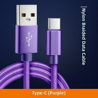 Câble de charge rapide USB A vers Type C en nylon tressé, 1M 2M 3M, transfert de données haute vitesse pour smartphones Android