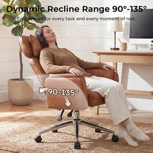 Vente directe usine Chaise de bureau de direction en cuir de luxe, pivotante et réglable en hauteur - Product Image 6