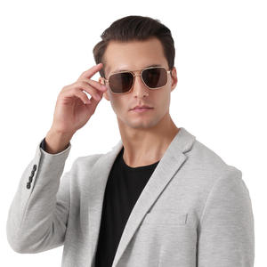 Lunettes de soleil en métal argenté unisexes, polarisées, UV400, verres TAC, monture carrée, pour la conduite, la pêche, les voyages, les tenues de mode - Product Image 5