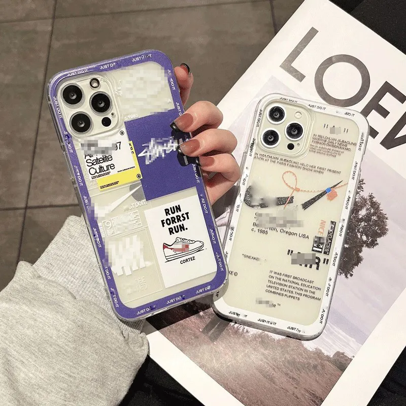 SNEAKERS Sports AIR Brand Phone Case For iPhone 14 13 12 Mini 11 X XS Max XR 7 8 6 Plus Ins White Label Soft TPU Cover