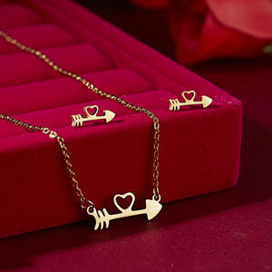 Nuevo Estilo de Collar de Acero Inoxidable con Colgante de Espinas de Pescado y Mariposa Hueca, Aretes, Conjunto de Accesorios de Moda para Mujer - Product Image 5