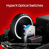 HyperX Pulsefire Saga Pro Mouse game nirkabel, Mouse optik nirkabel 72g ringan, Mouse Gaming Model ganda